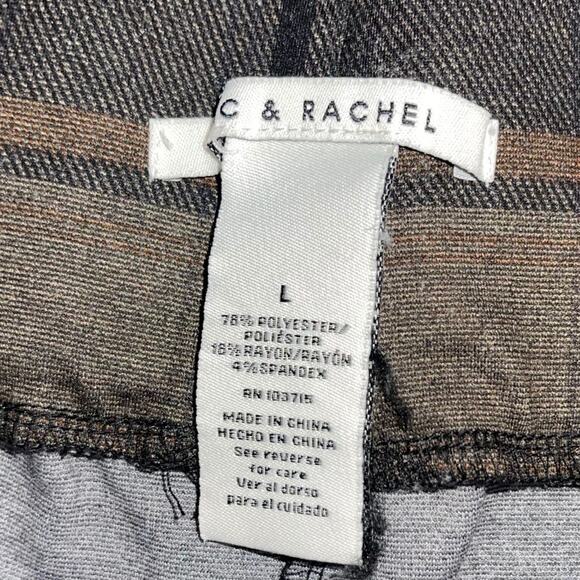 Zac & Rachel Pull on Plaid Stretch Knit Pants Size Large Casual Career Academia - Picture 3 of 4